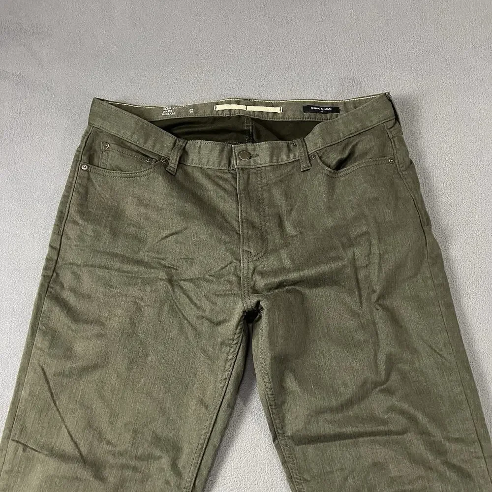Banana Republic Jeans Mens 36X32 Green Travel Slim Fit Stretch Casual Preppy